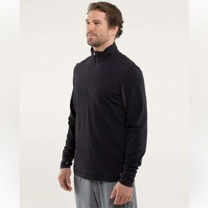 Y.Lululemon Vent Tech Long Sleeve 1/4 Zip Pullover Black